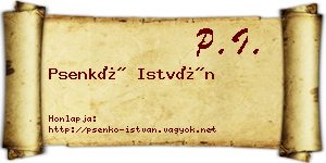 Psenkó István névjegykártya